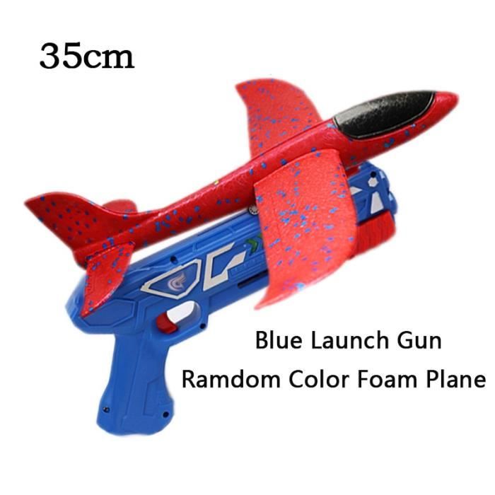 couleur bleue jouet de lanceur d'avion en mousse, catapulte à lancer à la main, pour enfants, pistolet à cata