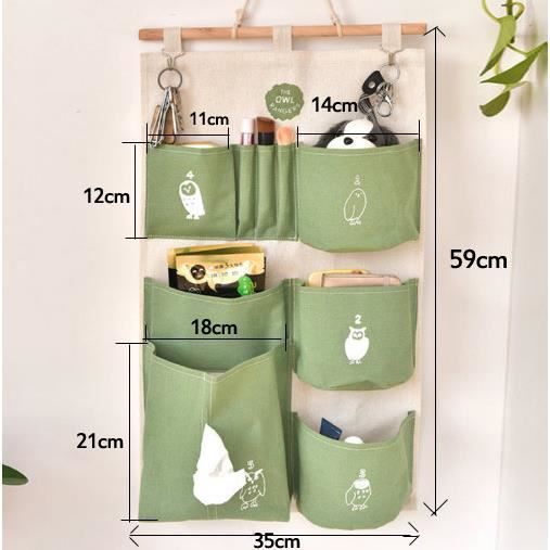 Accroche sac Sac de rangement mural a motif de flamand rose sac de rangement pour divers articles pochette murale 6 Green D39 Cdiscount Bagagerie Maroquinerie