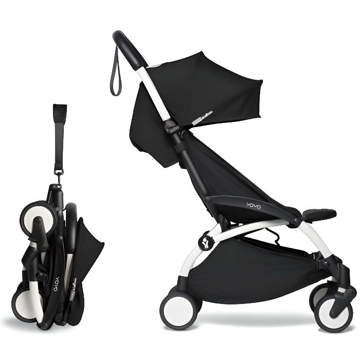 Poussette BABYZEN YOYO2 cadre blanc 6+ repose-pieds Noir - Mixte - 4 roues  - Poussette combinée - 15 kg - Cdiscount Puériculture & Eveil bébé