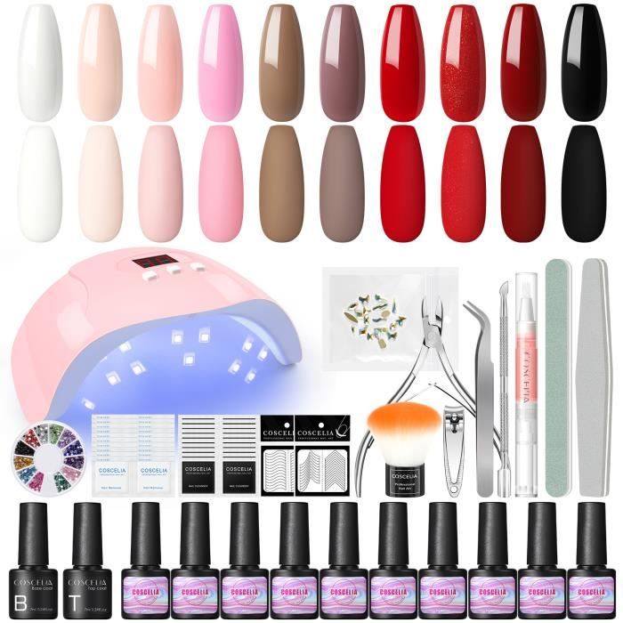 Kit Ongles Gel Uv Complet VANREESA Kit Vernis Semi Permanent Complet, Kit Ongles Semi Permanent 15 Couleurs Avec Lampe à Ongles 36W U V Kit De Démarrage Outils De Base Pour La