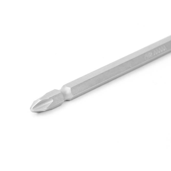 QUARKZMAN 2Pcs Embout De Tournevis Double Extrémité Magnétique PH2/SL6 200mm - 1/4 Hex CR-V