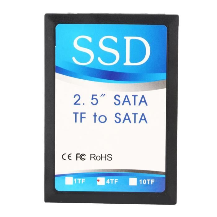 Adaptateur Micro SD vers SATA, 4X Carte mémoire Micro SD/TF vers SATA  Adaptateur SATA HDD/SSD Capacité maximale Prise en charge de - Cdiscount  Appareil Photo