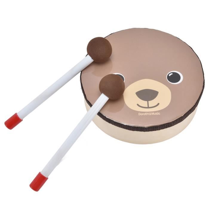 TOYANDONA Tambour en bois pour enfants avec sangles réglables et baguettes - Instrument musical - Jouet pour tout-petit, garçon et fille - Cadeau rose TOYANDONA Tambour en bois pour enfants avec sangles réglables et baguettes - Instrument musical - Jouet pour tout-petit, garçon et fille - Cadeau rose
