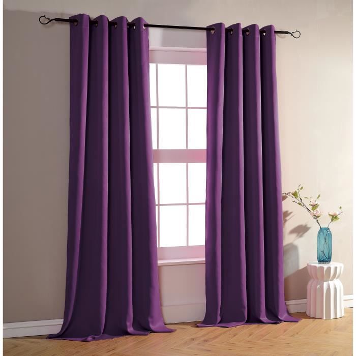 Avec voile Violet Double couche 53 x 163 cm Motif étoiles Nyescasa Rideaux occultants pour chambre denfant 1 panneau 