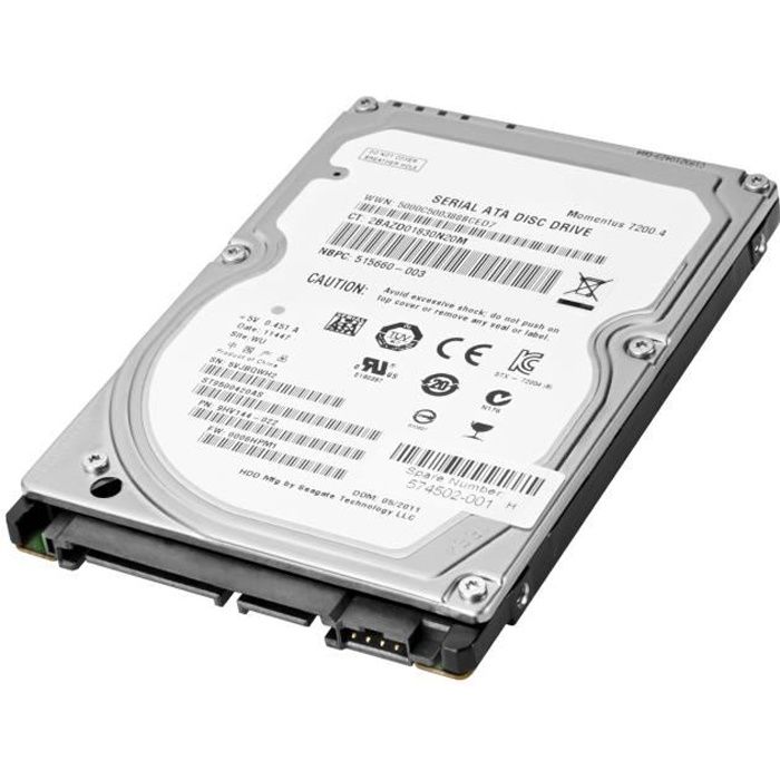 HP Disque dur 1ère baie HDD 500 Go interne 2.5 SFF SATA 6Gb-s 7200  tours-min pour Workstation Z1 G3, Z2 Mini G3 Entry, Z2 Mini… - Cdiscount  Informatique