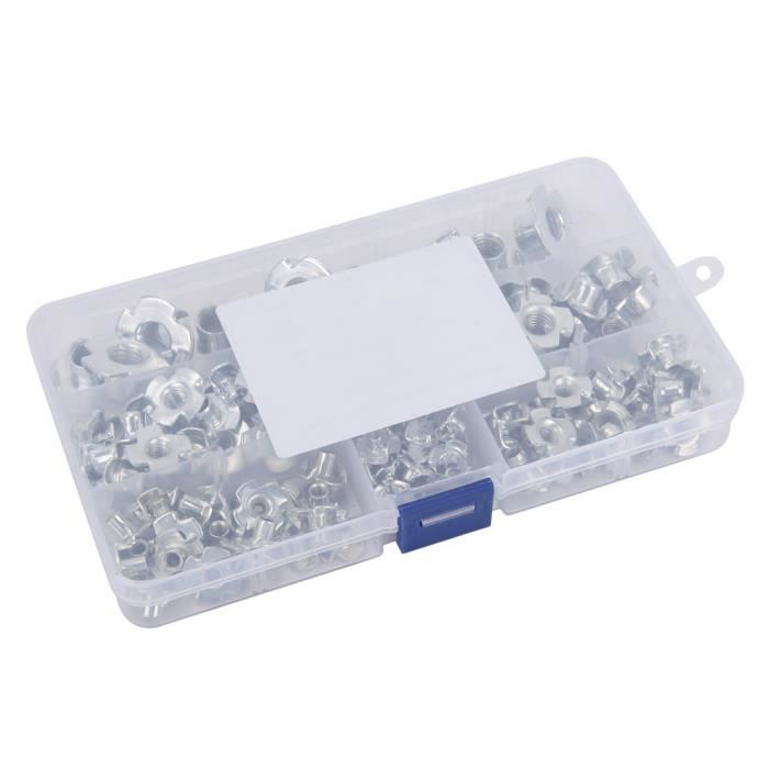 30 écrous En T Aveugles M6 X 8mm – Pour Assemblage Meuble Bois – Acier Carbone