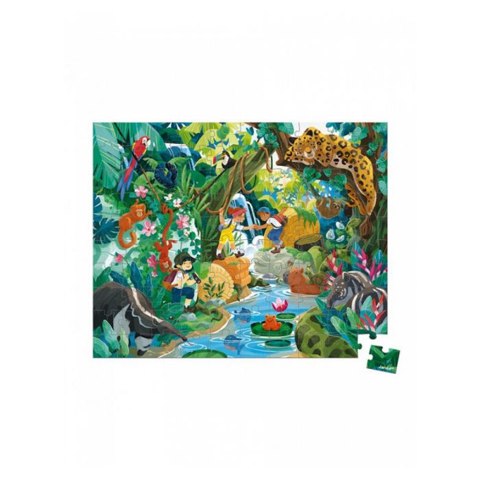 Puzzle 100 pièces Janod - Découverte dun temple Incas - Mixte - Vert - Dessins animés et BD - Enfant
