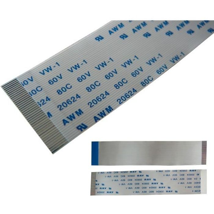 Nappe ZIF de 20 contacts et d'une longueur de 10 centimètres. Pitch 0,5 mm