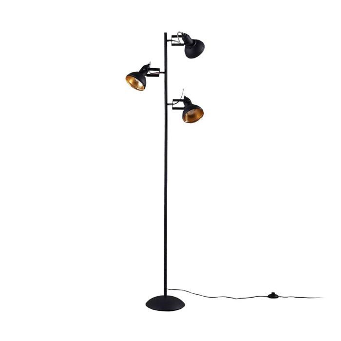 Lampadaire salon - Lindby - lampe sur pied - - noir doré