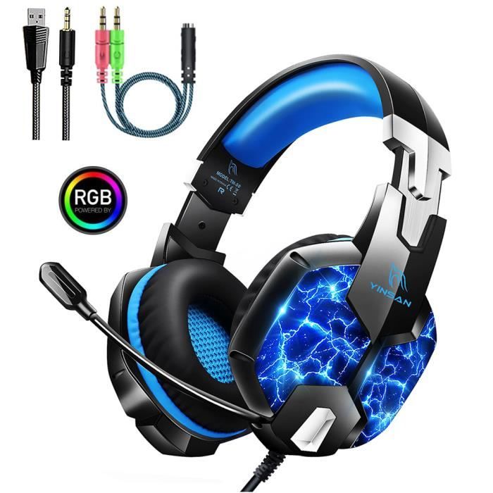 H100 PC Ordinateur E-sports Gaming RGB Light Casque filaire