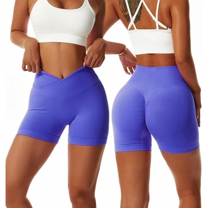 SHORT Legging Court Femme de V Taille Short Sport Cycliste Femme Anti  Frottement Cuisse Legging Sport Femme Short Running