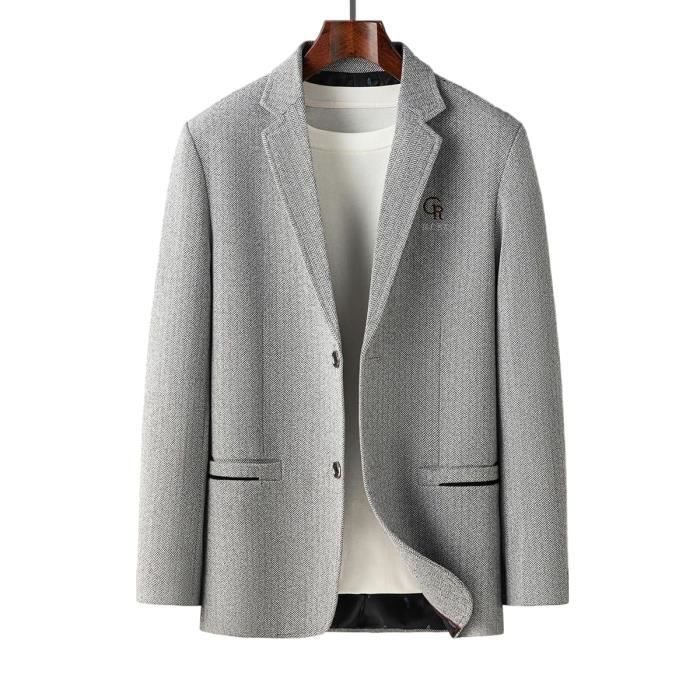 Veste de Costume Homme Laine Mi Saison Casual Veste Elegant Col