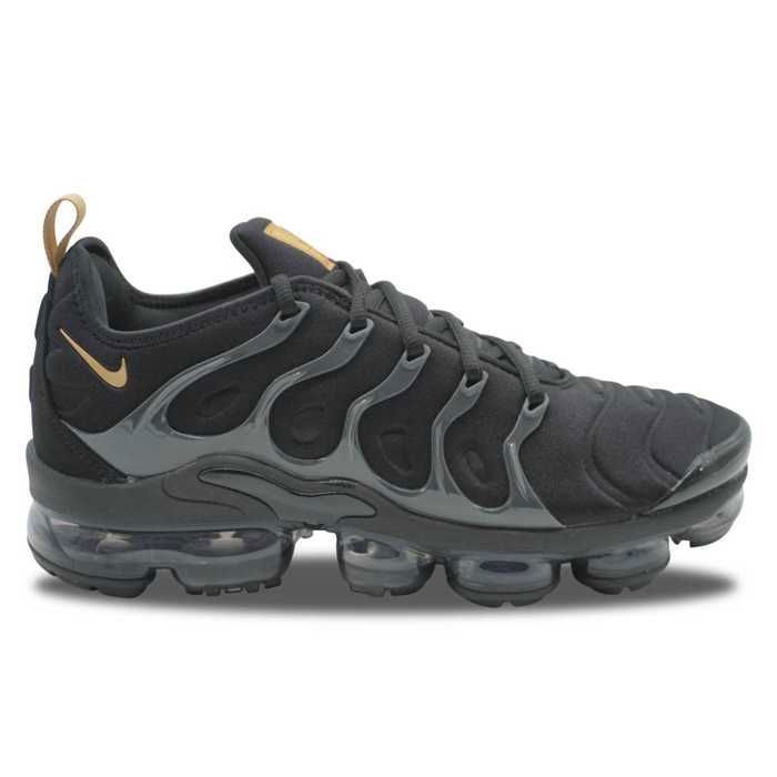 Baskets Nike Air VaporMax Plus Noir/Or - Homme - Lacets - Textile