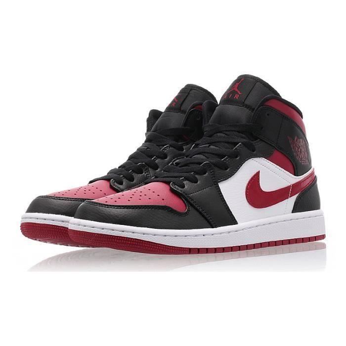 Air Jordans 1 Mid Bred Toe Chaussures de Basket Nouvelle Air ... Air Jordans 1 Mid Bred Toe Chaussures de Basket Nouvelle Air ...