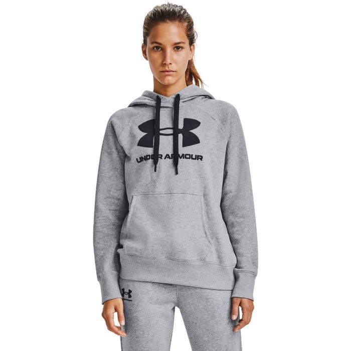 Sweat à capuche femme Under Armour avec logo Rival Fleece - gris  clair/noir/noir - XL Gris clair/noir/noir - Cdiscount Sport
