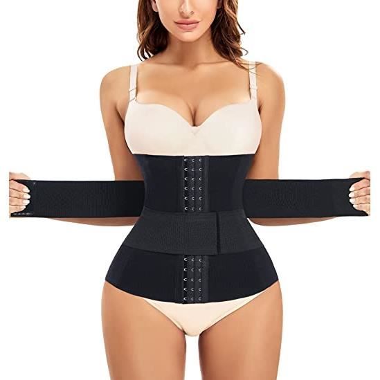 SPOKKI – Ceinture Amincissante Noire, Ions Argent, Ajustable, Avec Poche Et Sac De Rangement