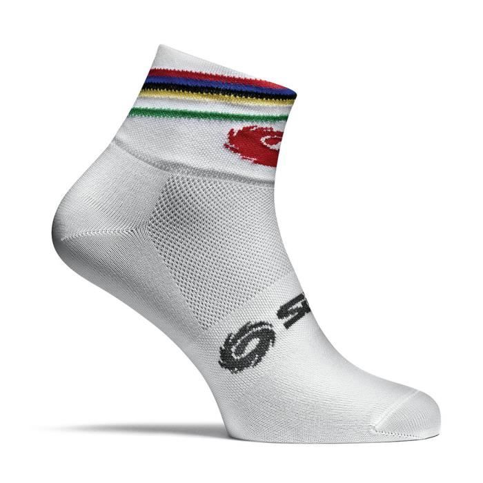 chaussettes de cyclisme sidi poly - blanc/multicolore - homme - taille 40/43