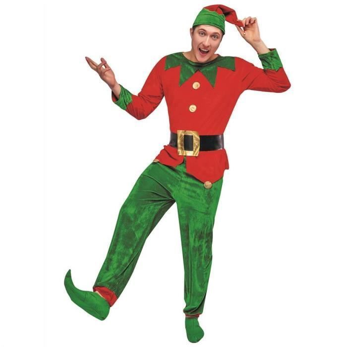 Costume complet adulte homme en lutin du père Noël taille S/M