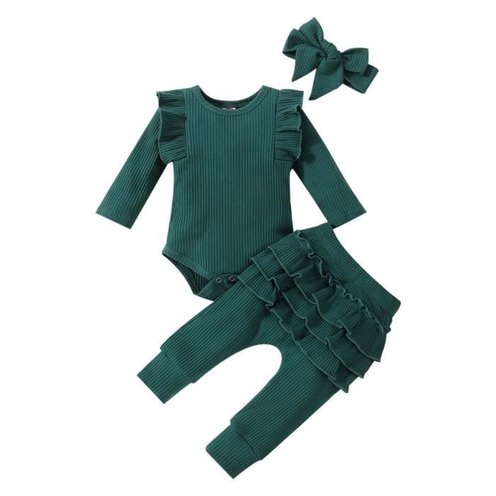 Ensemble de v tements 3 pi ces pour b b fille volants en