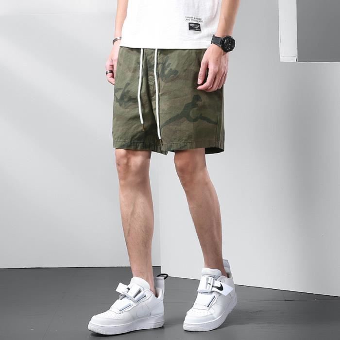 Short Cargo Homme - Bermuda Été En Coton Élastique - Coupe Baggy Avec Multiples Poches - Du S Au 4XL - 6