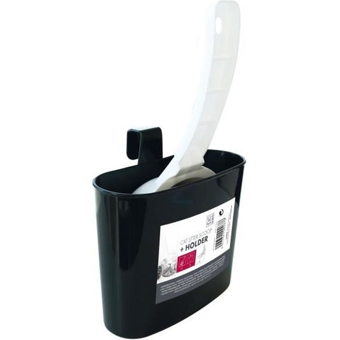 Comparer les prix de MPETS Pelle à litière avec support - Pour chat - Blanc et noir