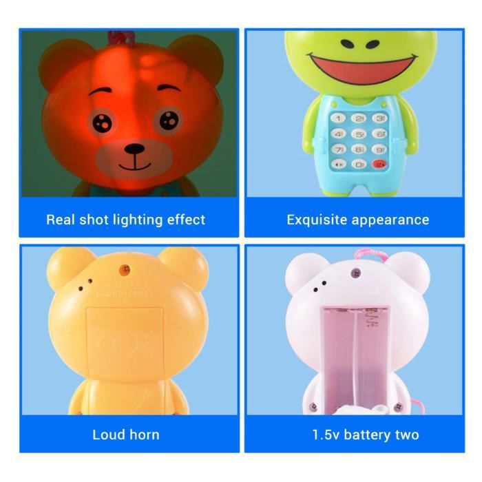 Téléphone Jouet Bébé Avec Musique Et Lumières - Jouet éducatif Interactif, 16cm, 2 Piles AA