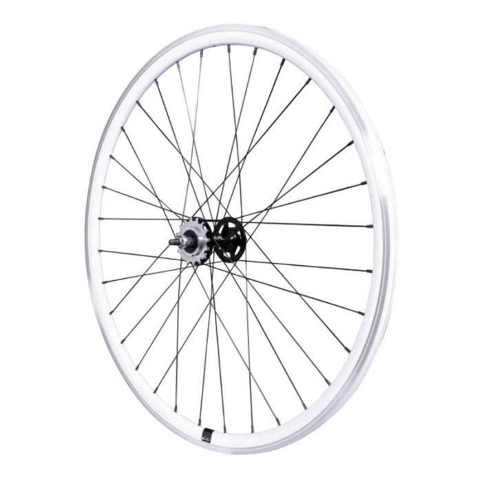 Roue de velo route fixie arriere double filetage avec pignon P2R 16 T blanc 700 mm Cdiscount Sport