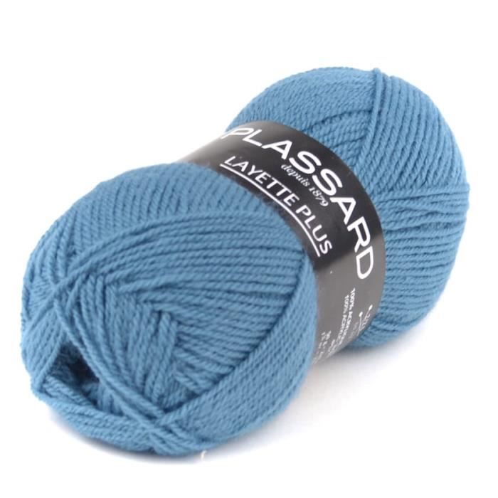 Pelote de laine Layette Plus 478 Bleu Spécial Bébé - Plassard