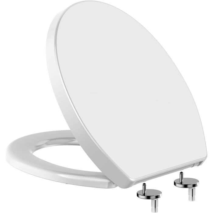 Abattant WC SoftClose Forme D - Noir - Urée Duroplast 2.0 - Charnière Métallique - Dimensions 42,5x36,3 Cm