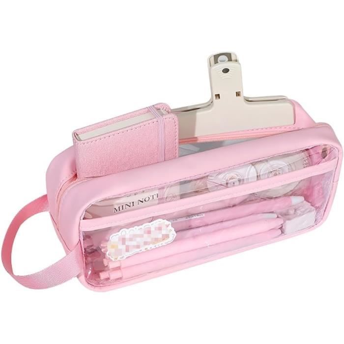 1 Pièces Kawaii Trousse à Crayons Transparente Marguerite Cadeau Estuches école Boîte à Crayons Trousse à Crayons Sac à Crayons Fournitures Scolaires Papeterie