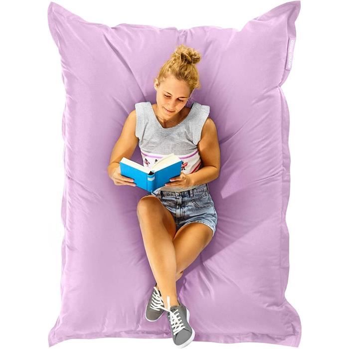 Kinzler Poltrona Sacco Gigante 140x180 Cm - Pouf Morbido In Poliestere Con Riempimento In Polistirolo, Rivestimento Interno In PVC Idrorepellente - Viola (Mora) - 6
