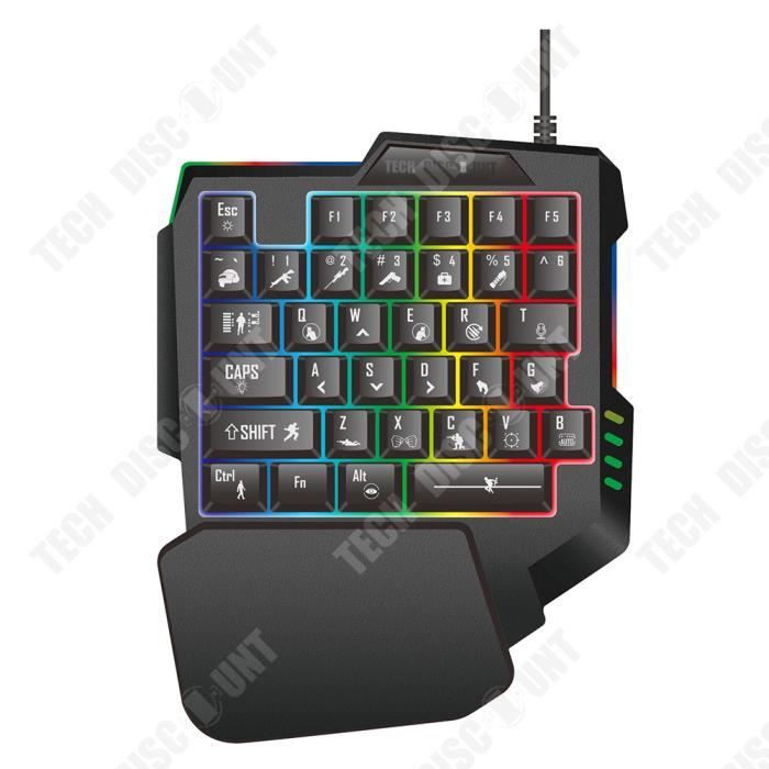 Clavier mécanique – INN® – M-1300 – 35 touches – Rétroéclairage RVB – Repose-paume inclus