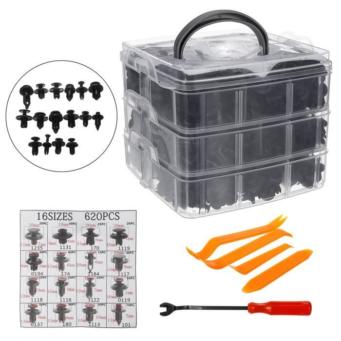 Kit De 240 Clips De Fixation Auto VGEBY - Pour Panneaux, Garnitures, Pare-chocs, Avec Pince De Retrait - 13