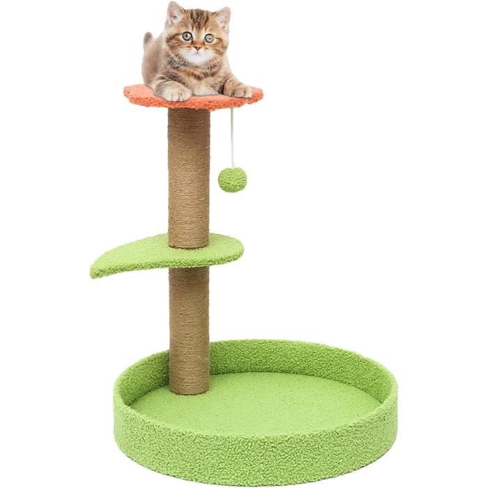 Arbre à Chat En Sisal Avec Jouet – Griffoir Compact 20x20x18 Cm – Base Stable, Protection Meubles – Pour Chatons Et Chats