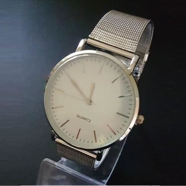 Orologio Unisex Al Quarzo, Cassa Quadrata 20 Mm, Cinturino In Acciaio Elastico, Regalo Per Coppia, Anello Incluso