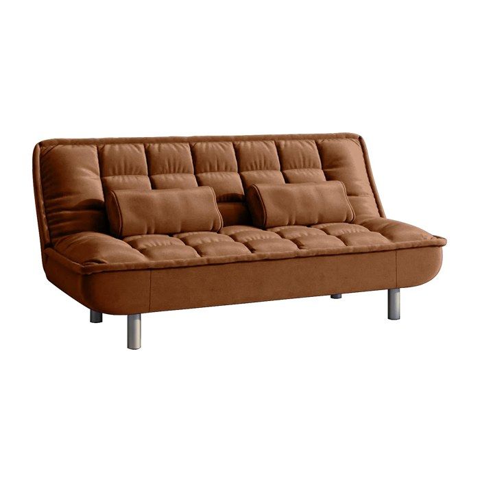 Canapé clic-clac en tissu - VENTE-UNIQUE - MISHAN - 3 places - Caramel - Contemporain
