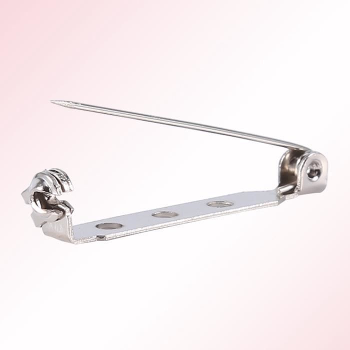 250 Pièces Broches Arrière (back Bar Pins) En Fer Platine - 25x5x6 Mm, Trou 1,5 Mm - Neuf