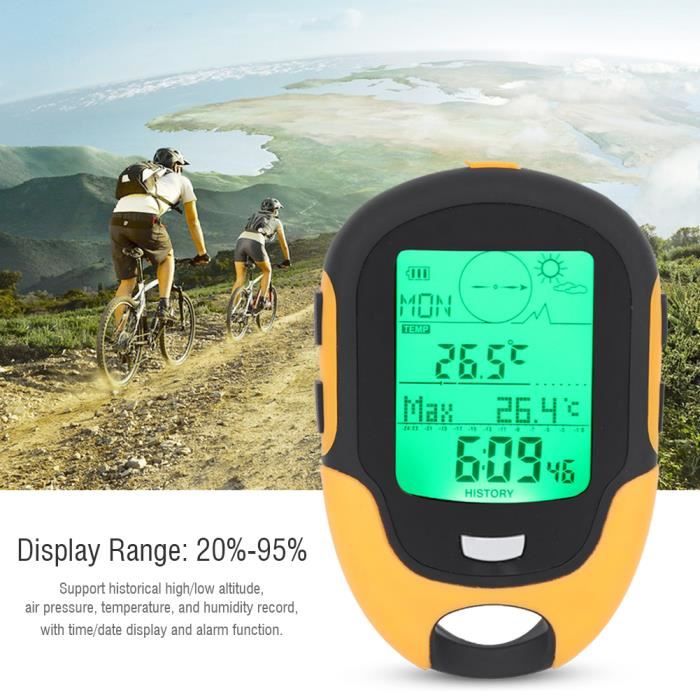 Altimètre GPS Multifonction FR510 - Compas, Thermomètre, Hygromètre, Étanche IPX4, Rechargeable