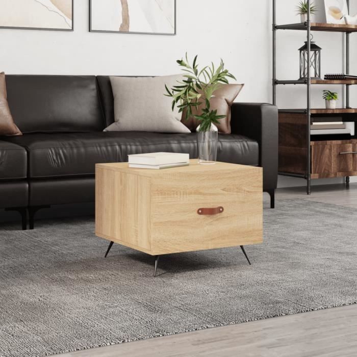 vidaXL Table basse Chêne sonoma 50x50x40 cm Bois dingénierie 829338