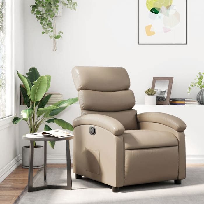 VidaXL Fauteuil Inclinable Confortable Avec Repose-Pieds – Chaise De Relaxation TV Tissu Noir Moderne