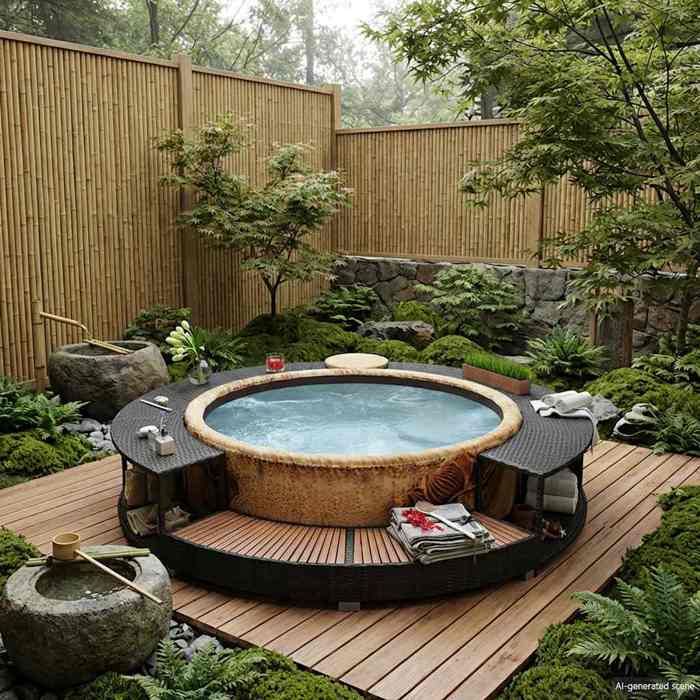 vidaXL Cadre bain à remous résine tressée - vue 2
