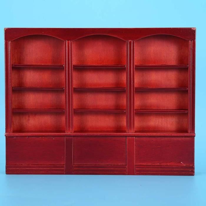 Odoria – Bibliothèque Miniature 1/12 – Bois – 9,3x2,8x15,5 Cm – Pour Maison De Poupée