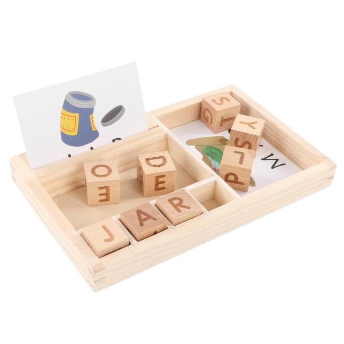 Vvikizy Jouet de blocs d’alphabet en bois Blocs de construction ABC ...