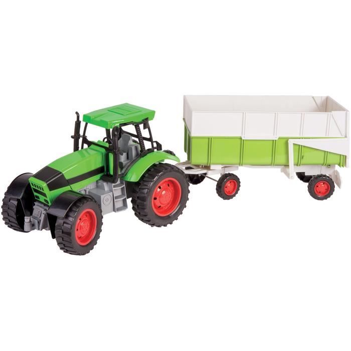 Promo Tracteur à Friction Avec Remorque 42 Cm chez Auchan