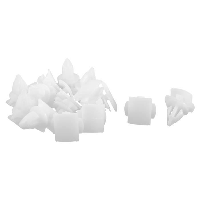 Rivets En Plastique Pour Voiture - Lot De 40, Diamètre De Trou 8 Mm, Couleur Blanc, Pour Pare-chocs, Garde-boue Et Jupes