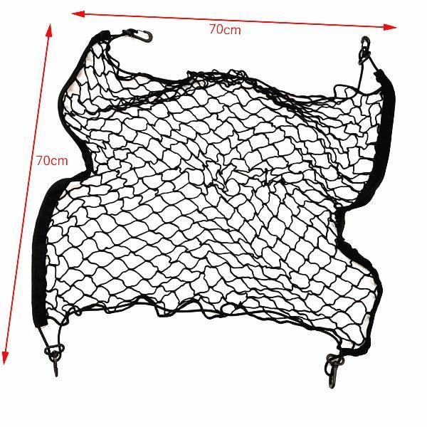 Filet De Coffre De Voiture Extensible 70x70cm Jusqu'à 140x140cm – Idéal Chien & Bagages – 4 Crochets Solides Inclus