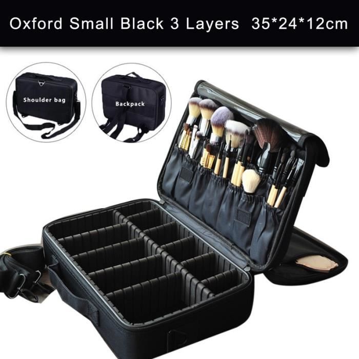 Trousse De Maquillage Professionnelle En Kit - Sac à Dos + Sac à Pinceaux, Imperméable, Séparateurs Réglables, Port USB
