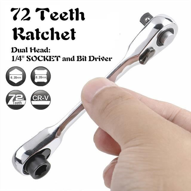 Touche à cliquet à rochet 1PC 72 dent de la poignée confortable cle a