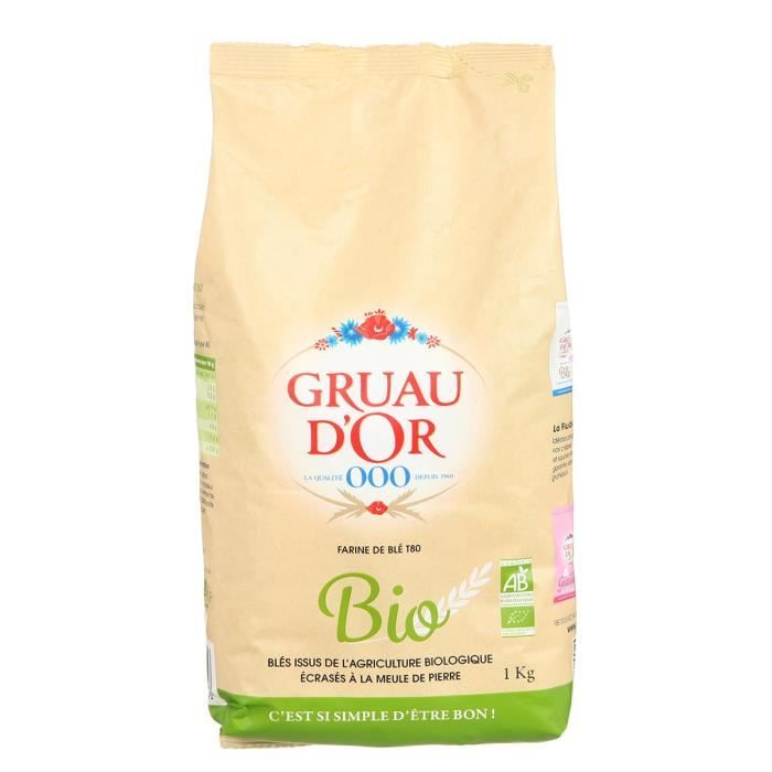 GRUAU D'OR Farine de blé T 80 bio - 1 kg - Cdiscount Au quotidien