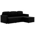 Canapé-lit STAR - scandinave - Sofa convertible modulaire 3 places Noir Tissu - FR632312-1